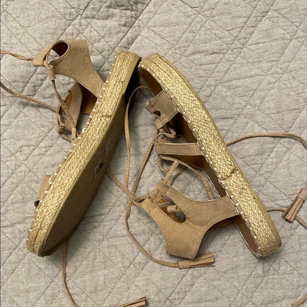 Qupid Cream Espadrille Sandals